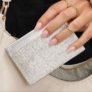 Urban Expressions Gigi Silver Rhinestone Card Holder Wallet